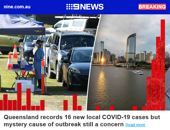 BREAKING: Queensland records 16 new local COVID-19 cases but mystery cause of outbreak still a concern